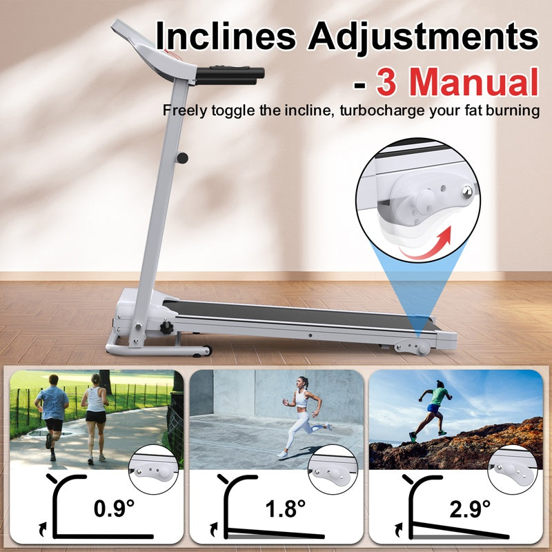 Folding Incline Treadmill 2.5HP with Bluetooth & Heart Rate Sensor