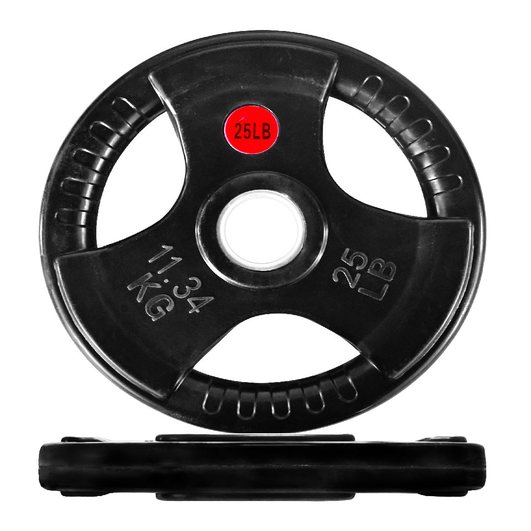Rubber-Coated Cast Iron Weight Plates, Standard & Olympic
