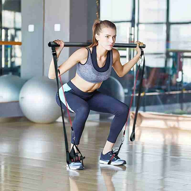 Pilates Bar Kit with Resistance Bands for Full-Body Toning