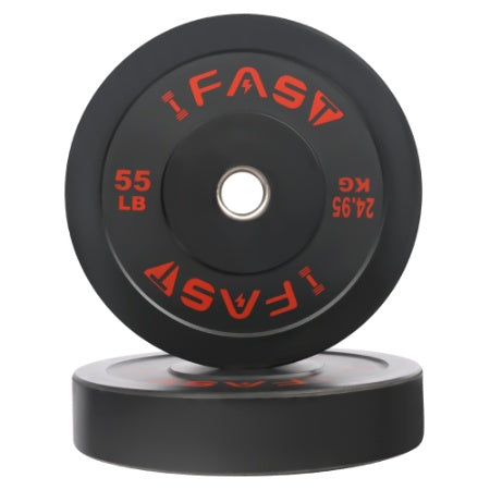 Olympic Rubber Bumper Weight Plates, 55LB Pair