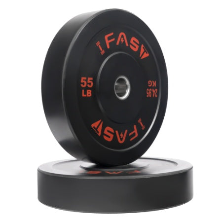 Olympic Rubber Bumper Weight Plates, 55LB Pair