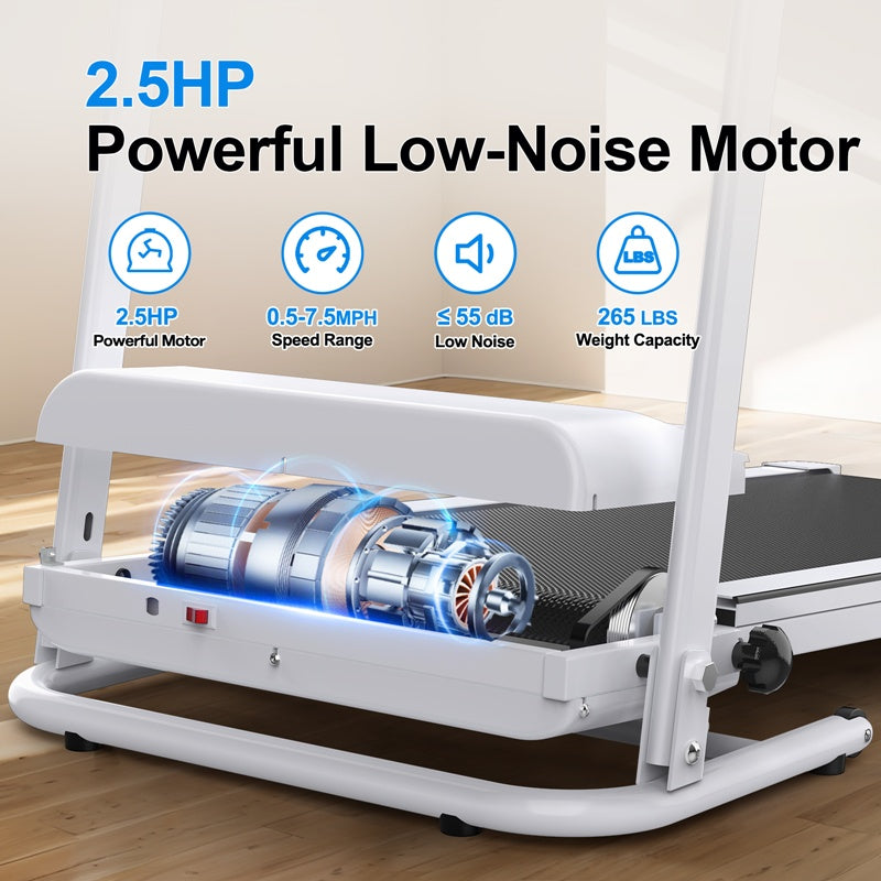 Folding Incline Treadmill 2.5HP with Bluetooth & Heart Rate Sensor