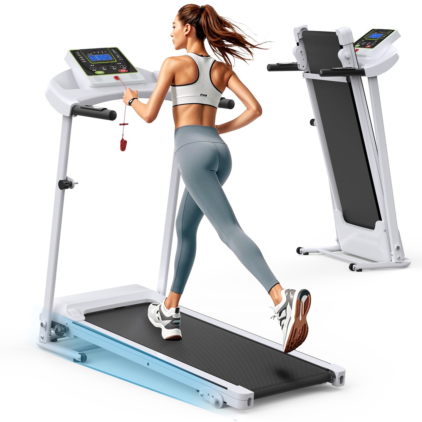 Folding Incline Treadmill 2.5HP with Bluetooth & Heart Rate Sensor