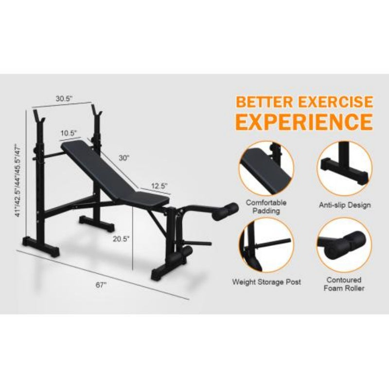 Olympic Weight Bench Full Body Workout For Your Home Gym With Squat Rack And Bench Press