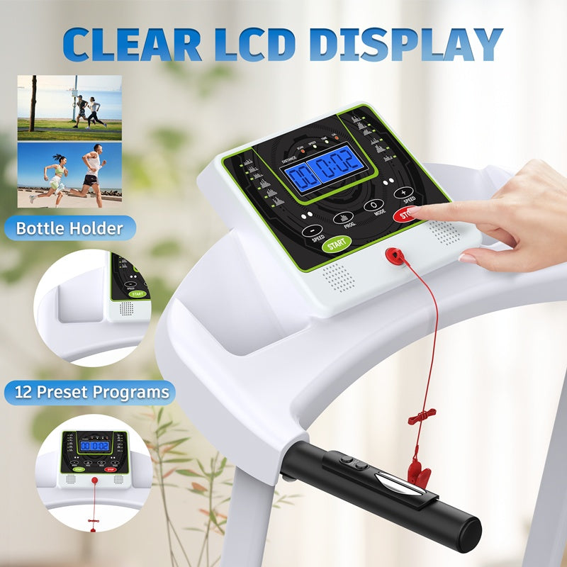 Folding Incline Treadmill 2.5HP with Bluetooth & Heart Rate Sensor