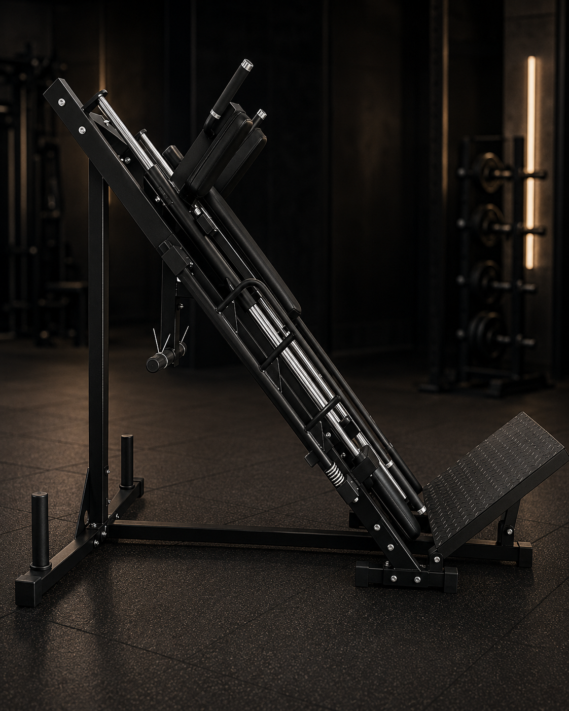 Adjustable Leg Press & Squat Machine with Weight Storage