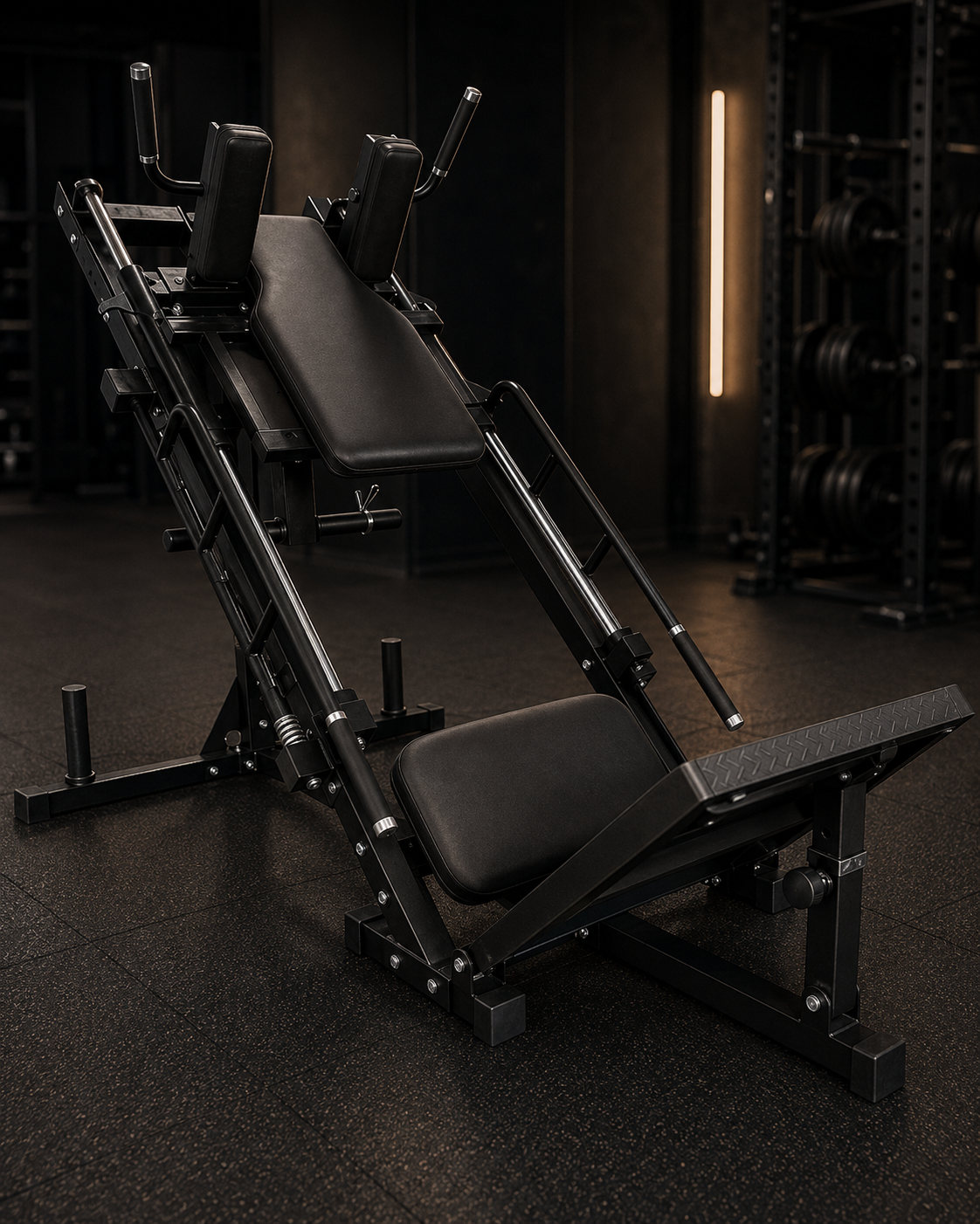 Adjustable Leg Press & Squat Machine with Weight Storage