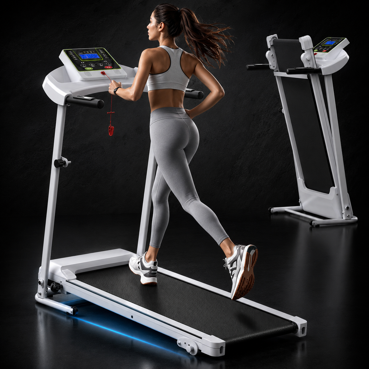 Folding Incline Treadmill 2.5HP with Bluetooth & Heart Rate Sensor