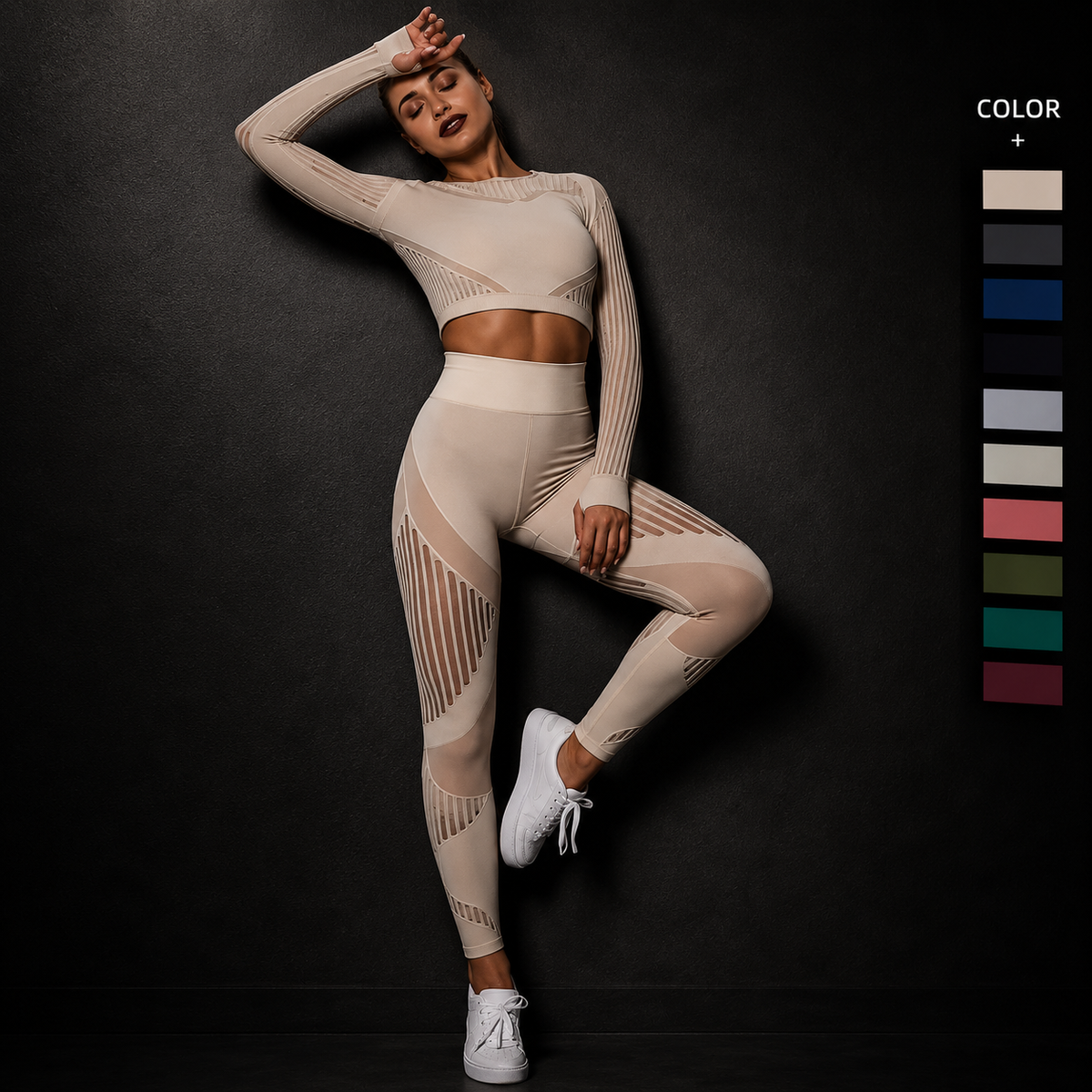 Women's Long-Sleeve Seamless Yoga Wearsuit