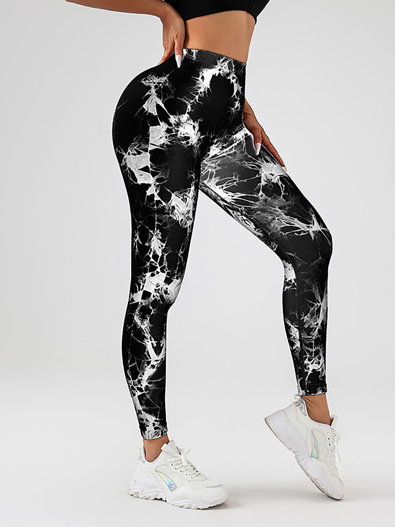 Tie-Dye High-Waist Yoga Leggings with Butt Lift
