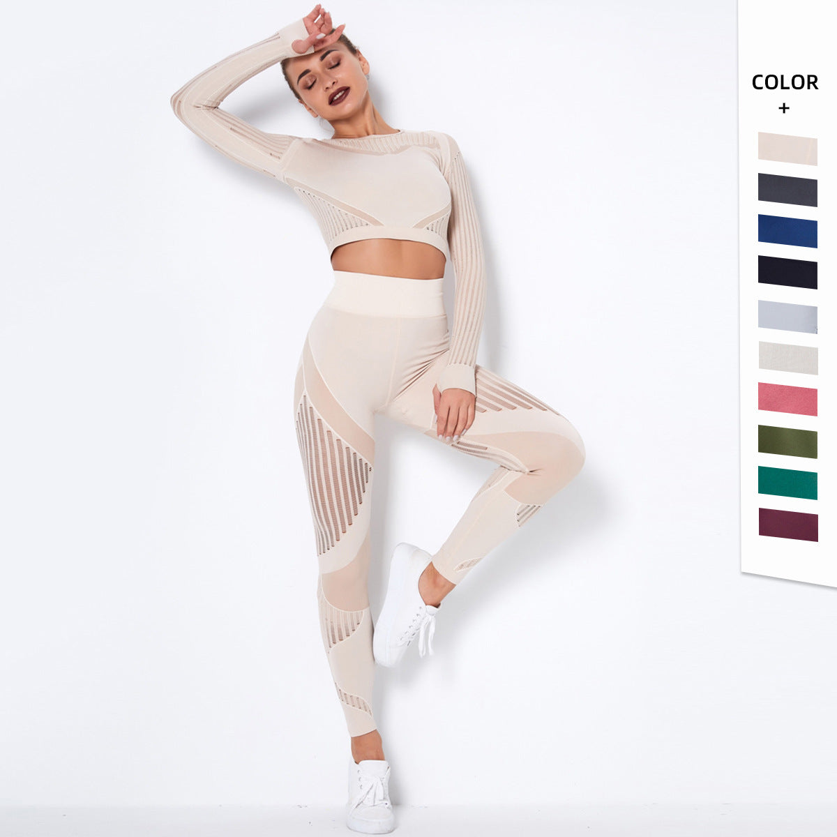 Women's Long-Sleeve Seamless Yoga Wearsuit