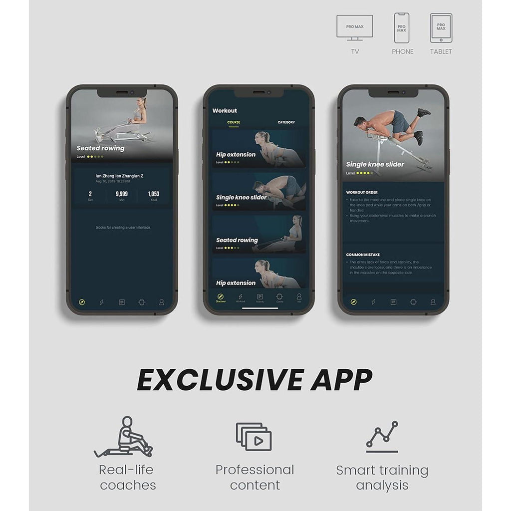 Pro Max Home Gym 4-in-1 Fitness Equipment Rowing Machine, Leg Press, Abdominal Glide, Roman Chair, Fitness Equipment For Abdominal And Core Strength Training