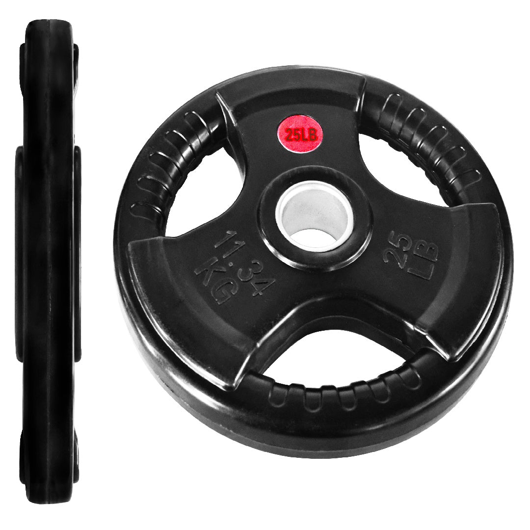 Rubber-Coated Cast Iron Weight Plates, Standard & Olympic